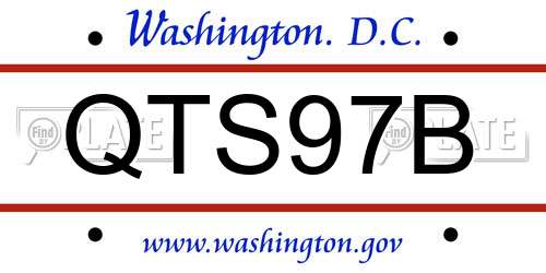 QTS97B District Of Columbia License Plate