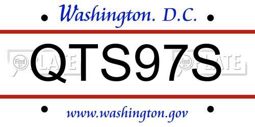 QTS97S District Of Columbia License Plate