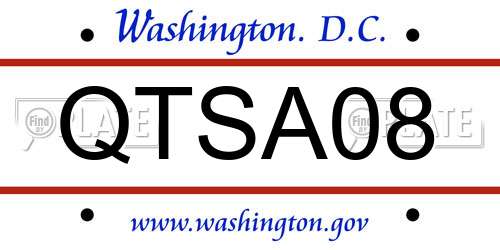 QTSA08 District Of Columbia License Plate