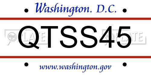 QTSS45 District Of Columbia License Plate