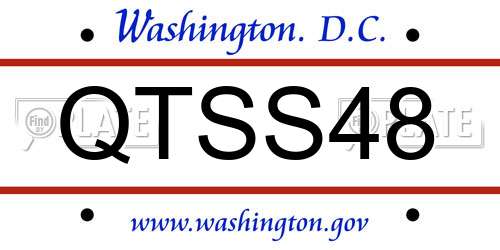 QTSS48 District Of Columbia License Plate