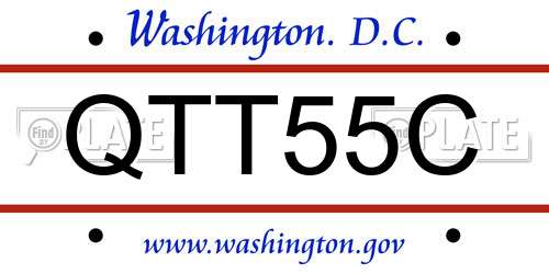QTT55C District Of Columbia License Plate