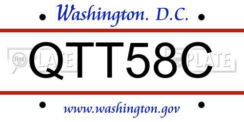 QTT58C District Of Columbia License Plate