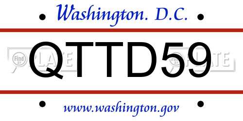 QTTD59 District Of Columbia License Plate