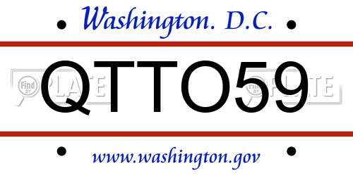 QTTO59 District Of Columbia License Plate