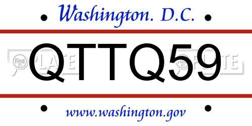 QTTQ59 District Of Columbia License Plate