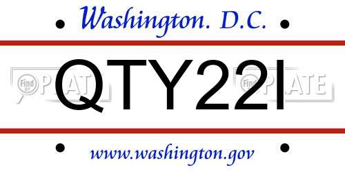 QTY22I District Of Columbia License Plate