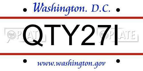 QTY27I District Of Columbia License Plate