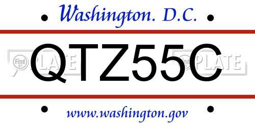 QTZ55C District Of Columbia License Plate