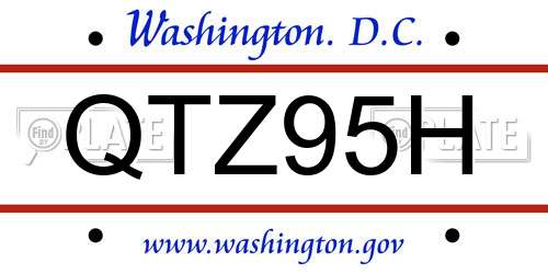 QTZ95H District Of Columbia License Plate