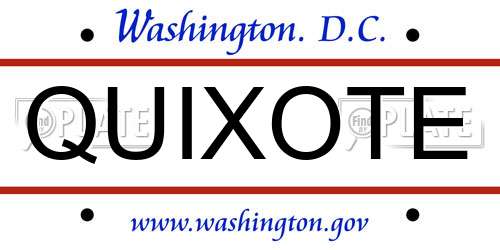 QUIXOTE District Of Columbia License Plate