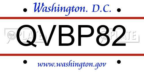 QVBP82 District Of Columbia License Plate