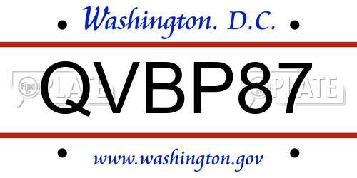QVBP87 District Of Columbia License Plate