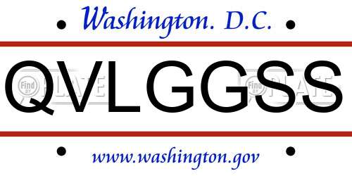 QVLGGSS District Of Columbia License Plate