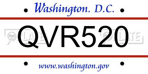 QVR520 District Of Columbia License Plate