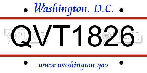 QVT1826 District Of Columbia License Plate