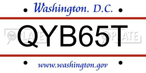 QYB65T District Of Columbia License Plate