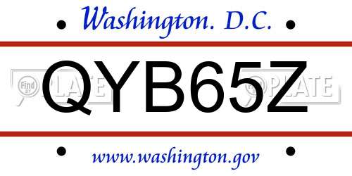 QYB65Z District Of Columbia License Plate