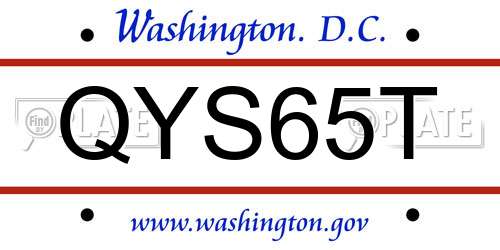 QYS65T District Of Columbia License Plate