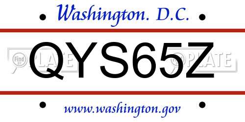 QYS65Z District Of Columbia License Plate