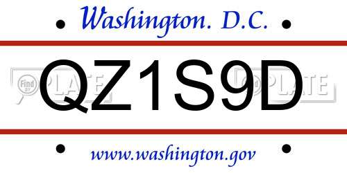 QZ1S9D District Of Columbia License Plate