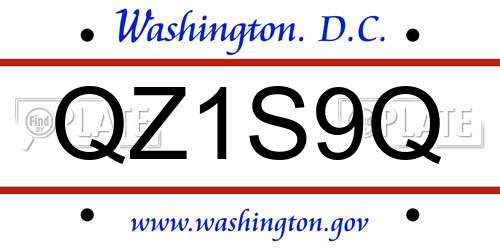 QZ1S9Q District Of Columbia License Plate
