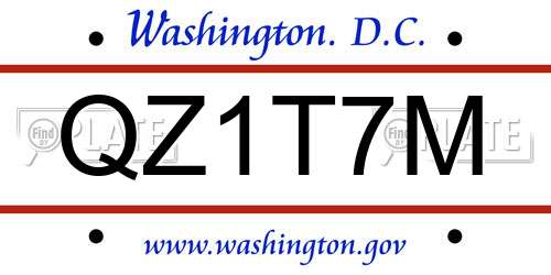 QZ1T7M District Of Columbia License Plate