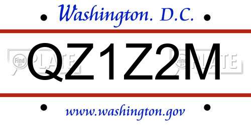 QZ1Z2M District Of Columbia License Plate