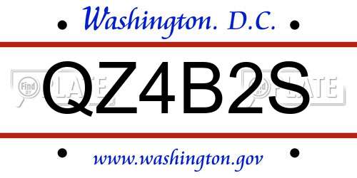 QZ4B2S District Of Columbia License Plate