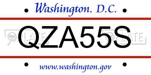 QZA55S District Of Columbia License Plate