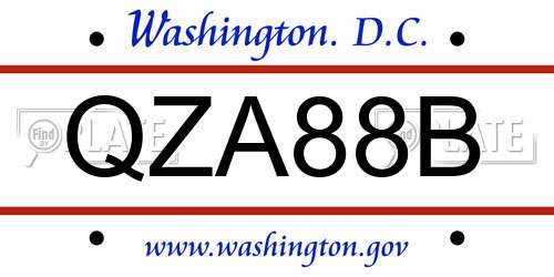 QZA88B District Of Columbia License Plate
