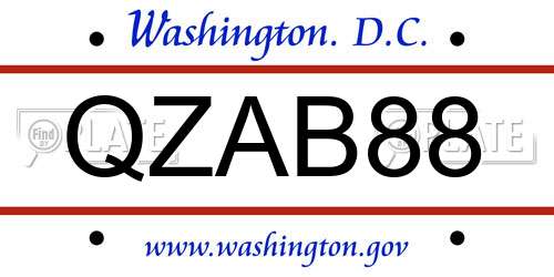 QZAB88 District Of Columbia License Plate