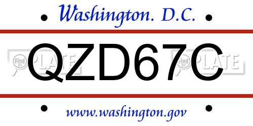 QZD67C District Of Columbia License Plate