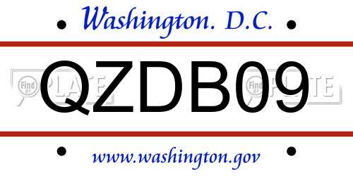 QZDB09 District Of Columbia License Plate