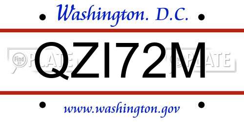 QZI72M District Of Columbia License Plate