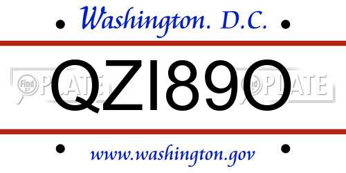 QZI89O District Of Columbia License Plate