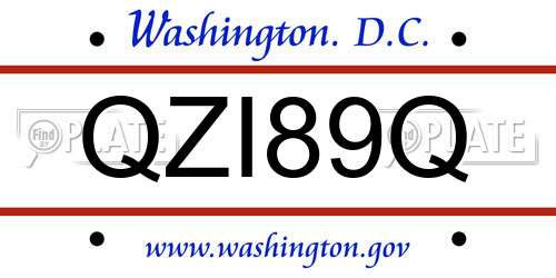QZI89Q District Of Columbia License Plate