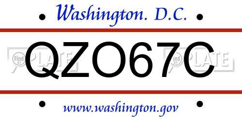 QZO67C District Of Columbia License Plate