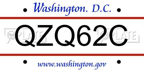 QZQ62C District Of Columbia License Plate