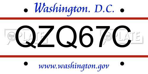 QZQ67C District Of Columbia License Plate