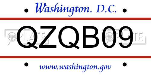 QZQB09 District Of Columbia License Plate