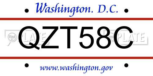 QZT58C District Of Columbia License Plate