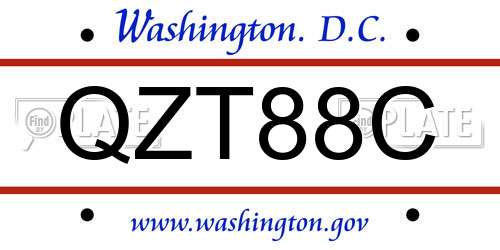 QZT88C District Of Columbia License Plate