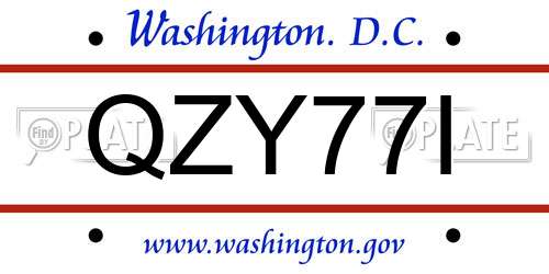QZY77I District Of Columbia License Plate