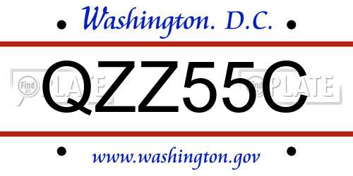 QZZ55C District Of Columbia License Plate