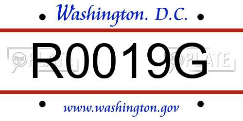 R0019G District Of Columbia License Plate