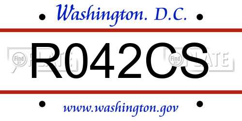 R042CS District Of Columbia License Plate