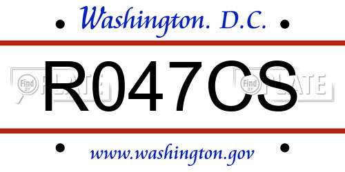 R047CS District Of Columbia License Plate