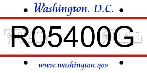R05400G District Of Columbia License Plate