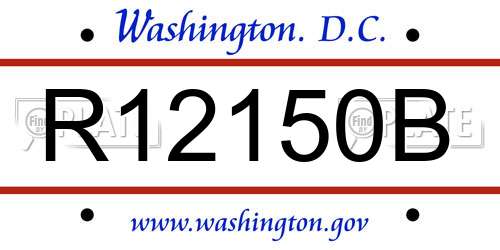 R12150B District Of Columbia License Plate